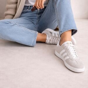 adidas Women’s Beige and White Suede Sneakers